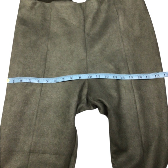 NWT Loft Ann Taylor Olive Green High-Waisted Large Brushed Faux Suede - Picture 5 of 10